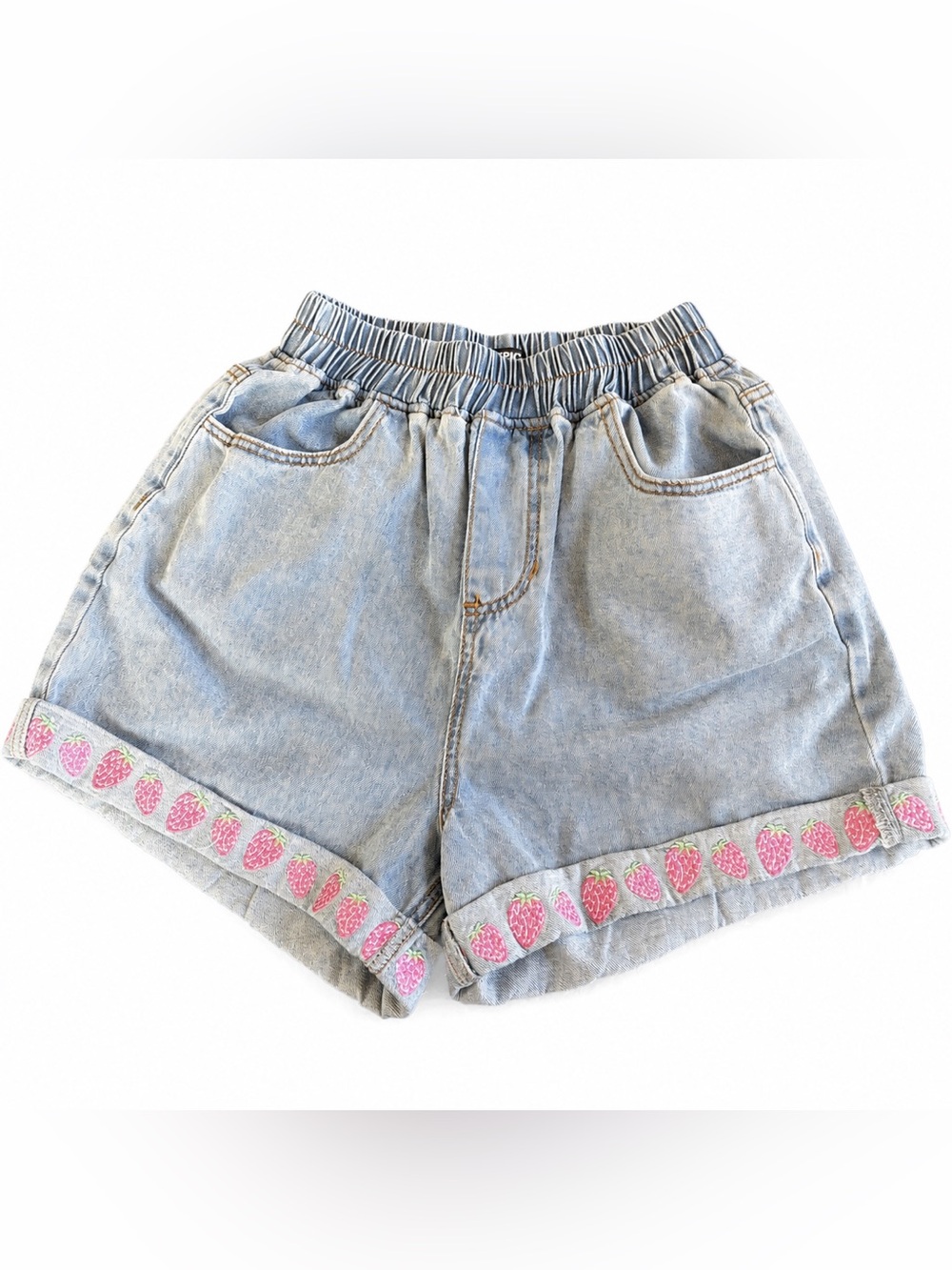 Hot Topic Sweet Society Strawberry Embroidered Mom Shorts M